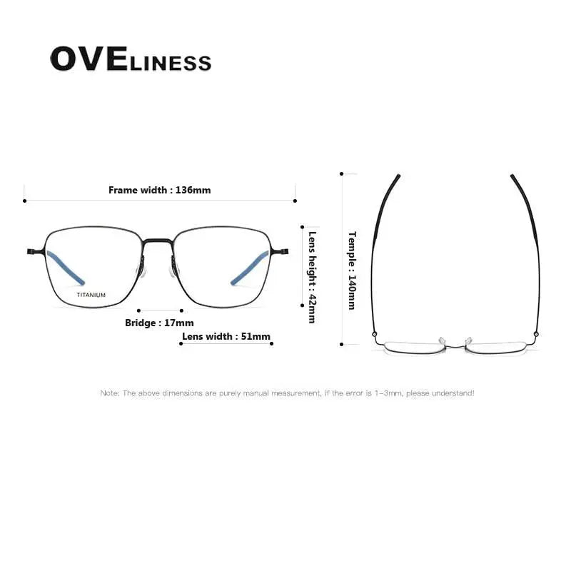 Unisex Square Full Rim Titanium Prescription Glasses 5506 — view 9 | Rx Spectacle