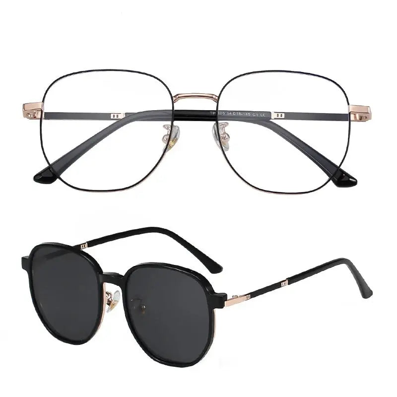 Women's Round Full Rim Alloy Clip-On Prescription Glasses Y1105 — view 7 | Rx Spectacle