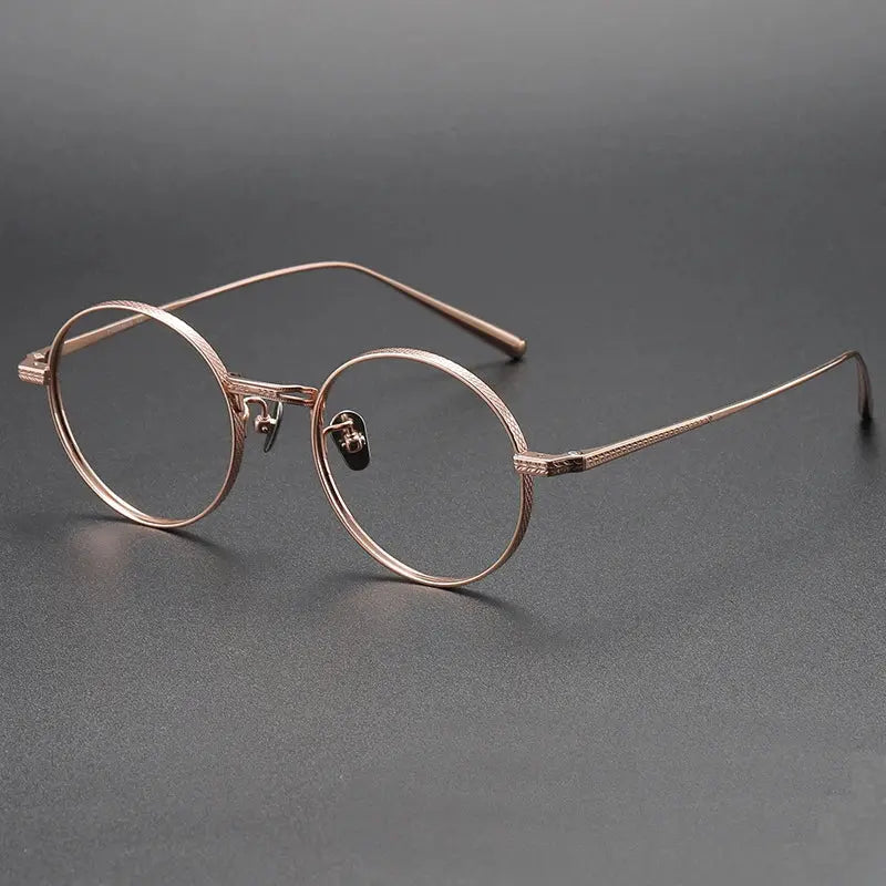 Women's Round Full Rim Titanium Prescription Glasses 77026 — view 5 | Rx Spectacle