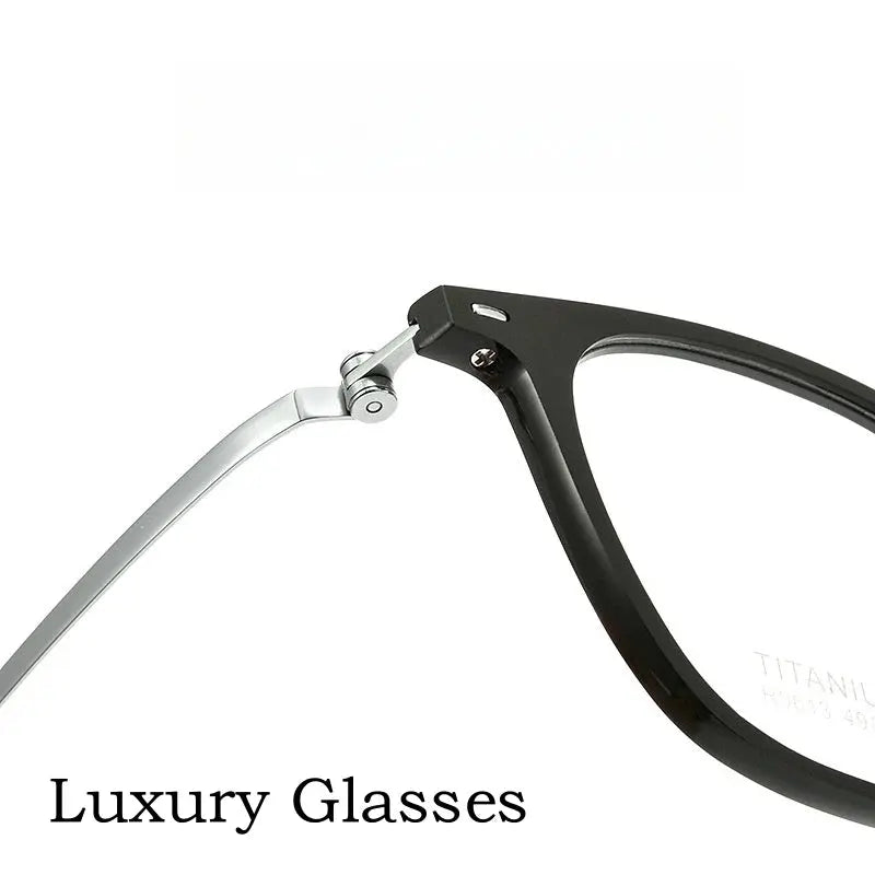 Unisex Square Full Rim Titanium Prescription Glasses Y9613 — view 5 | Rx Spectacle