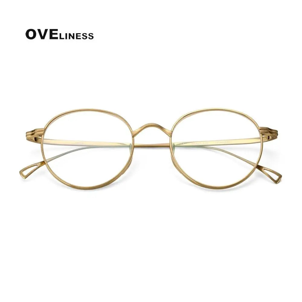Unisex Round Full Rim Titanium Prescription Glasses 10518 — view 3 | Rx Spectacle