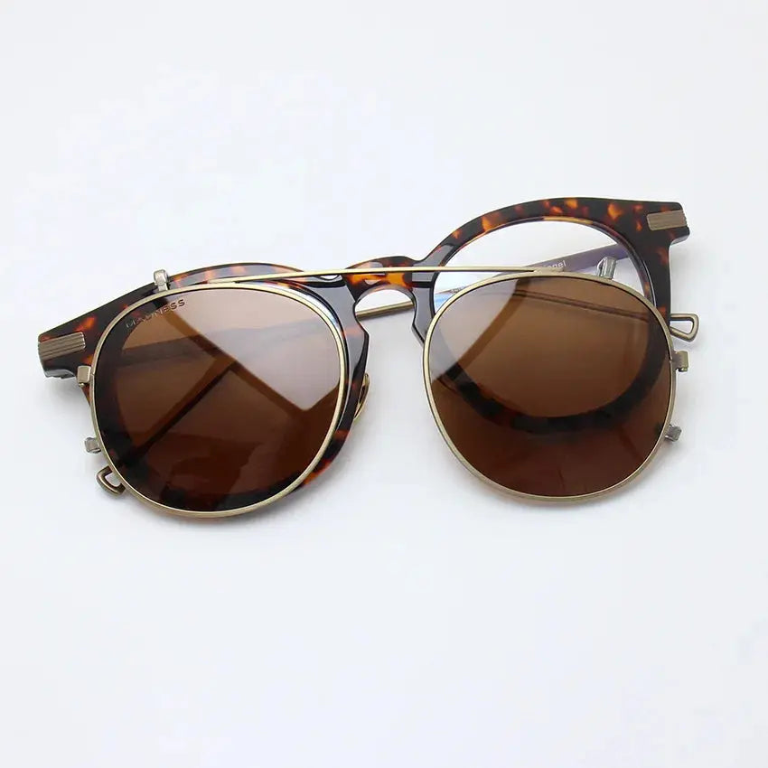 Unisex Round Full Rim Acetate Clip-On Prescription Glasses 0213 — view 3 | Rx Spectacle