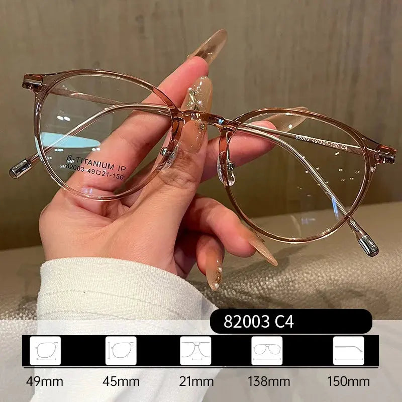Women's Oval Full Rim Titanium Prescription Glasses 82003 — view 5 | Rx Spectacle