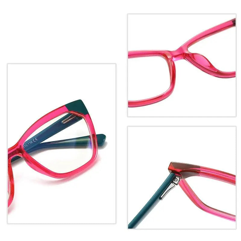 Women's Cat Eye Full Rim Titanium Prescription Glasses 2040 — view 12 | Rx Spectacle