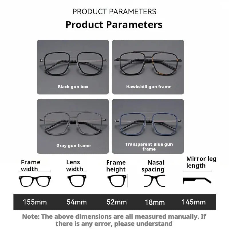 Unisex Oval Full Rim Titanium Double Bridge Prescription Glasses 698012 — view 2 | Rx Spectacle