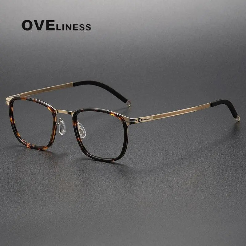 Unisex Square Full Rim Titanium Screwless Prescription Glasses 8202315 — view 6 | Rx Spectacle