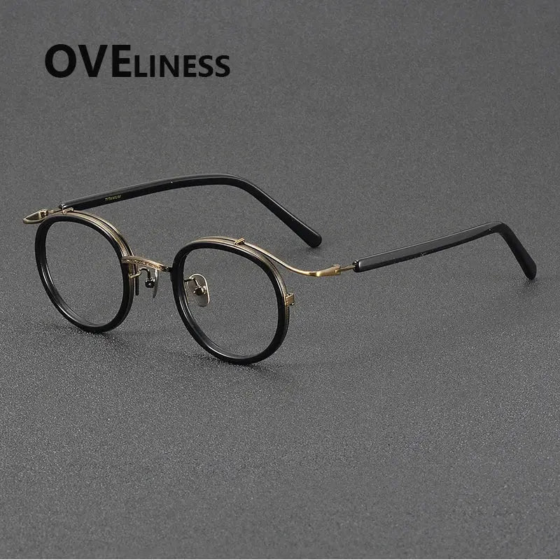 Unisex Round Full Rim Titanium Prescription Glasses 72526 — view 6 | Rx Spectacle