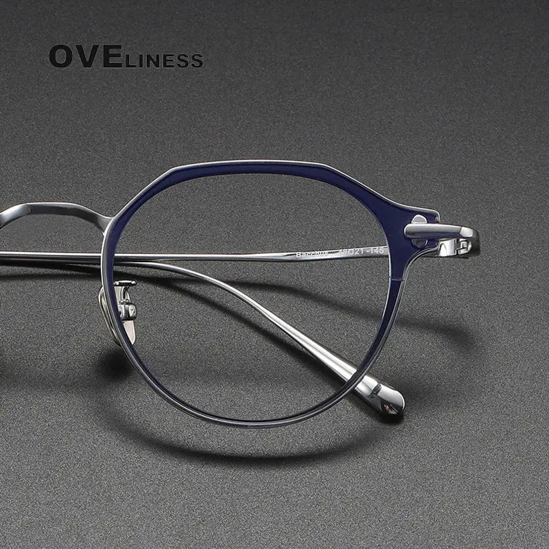 Unisex Polygon Full Rim Titanium Prescription Glasses 4821 — view 3 | Rx Spectacle