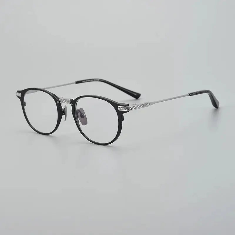 Unisex Oval Full Rim Titanium Prescription Glasses 92078 — view 4 | Rx Spectacle