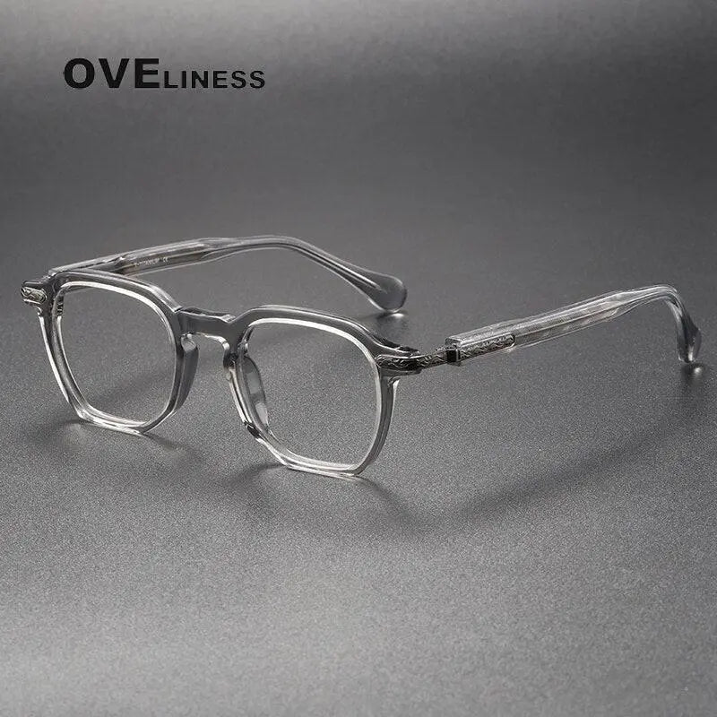 Unisex Square Full Rim Titanium Prescription Glasses 80855 — view 2 | Rx Spectacle