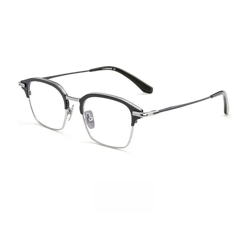 Men's Square Full Rim Titanium Prescription Glasses Dtx142s — view 7 | Rx Spectacle