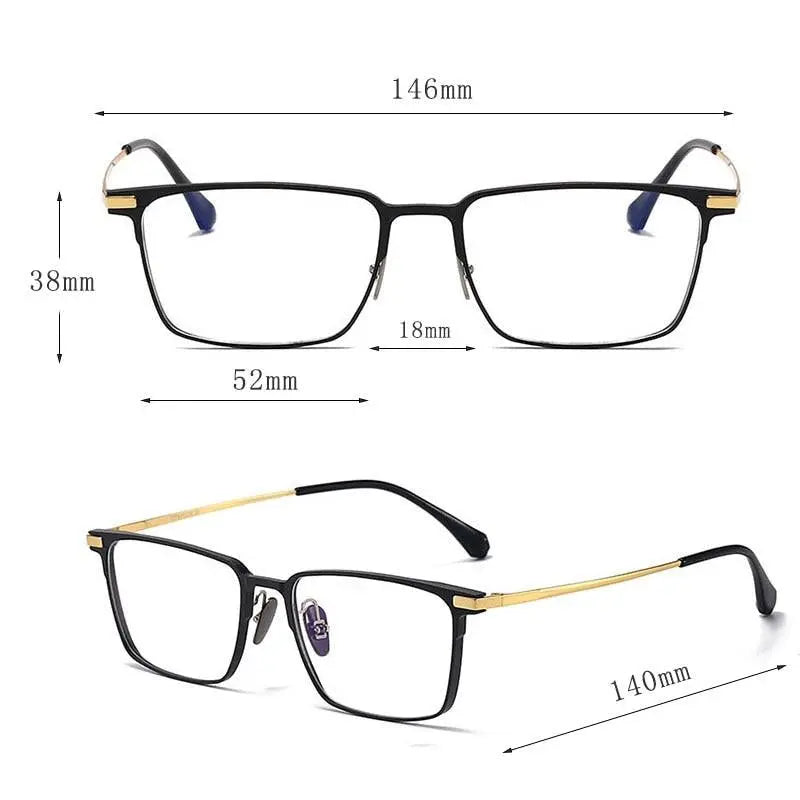 Men's Square Full Rim Titanium Prescription Glasses 20221 — view 6 | Rx Spectacle