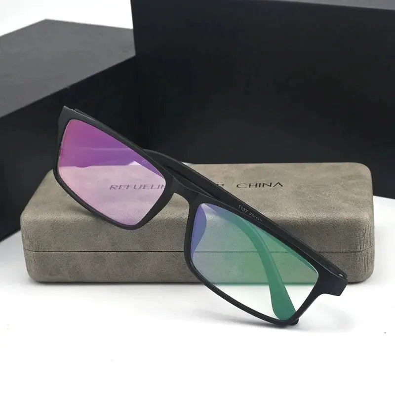 Men's Rectangular Full Rim Acetate Oversized Prescription Glasses 41137 — view 4 | Rx Spectacle