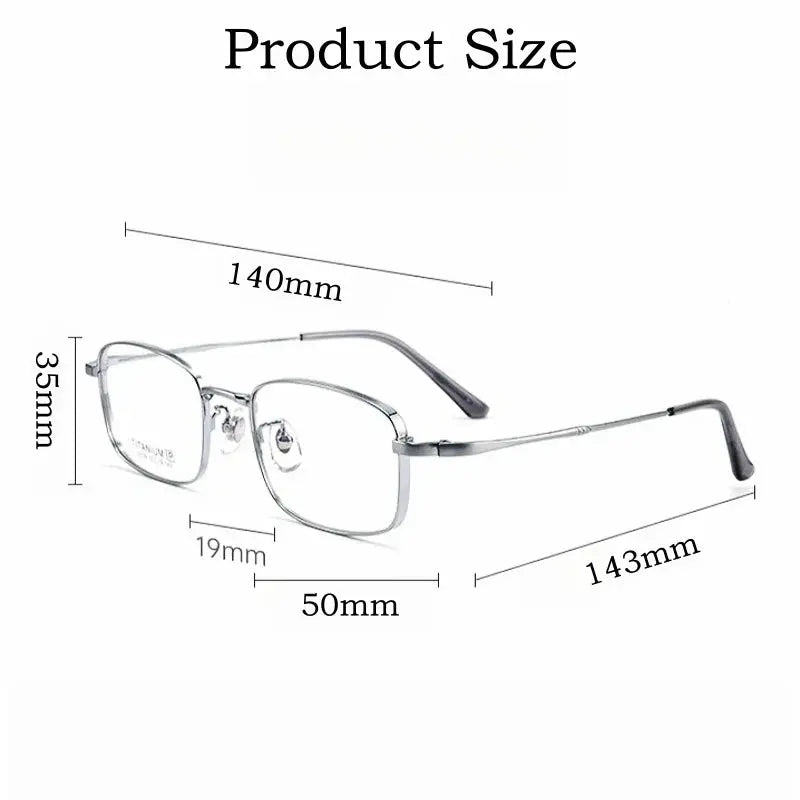 Men's Square Full Rim Titanium Oversized Prescription Glasses 15339 — view 4 | Rx Spectacle
