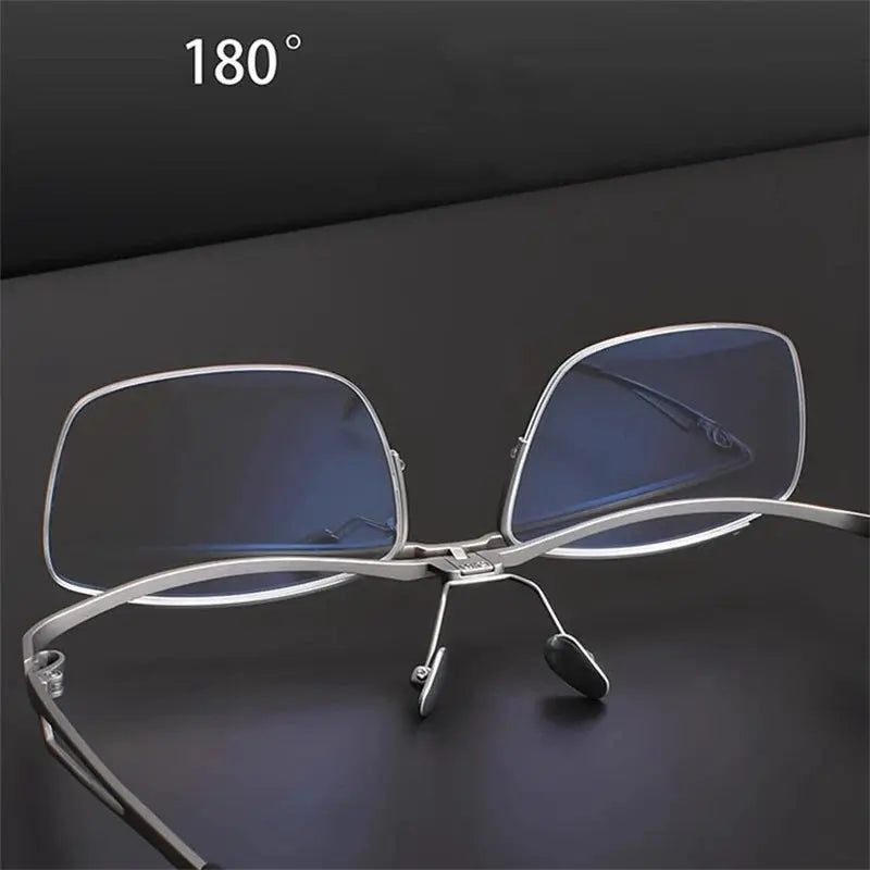 Unisex Square Full Rim Alloy Reading Glasses 30054 — view 2 | Rx Spectacle