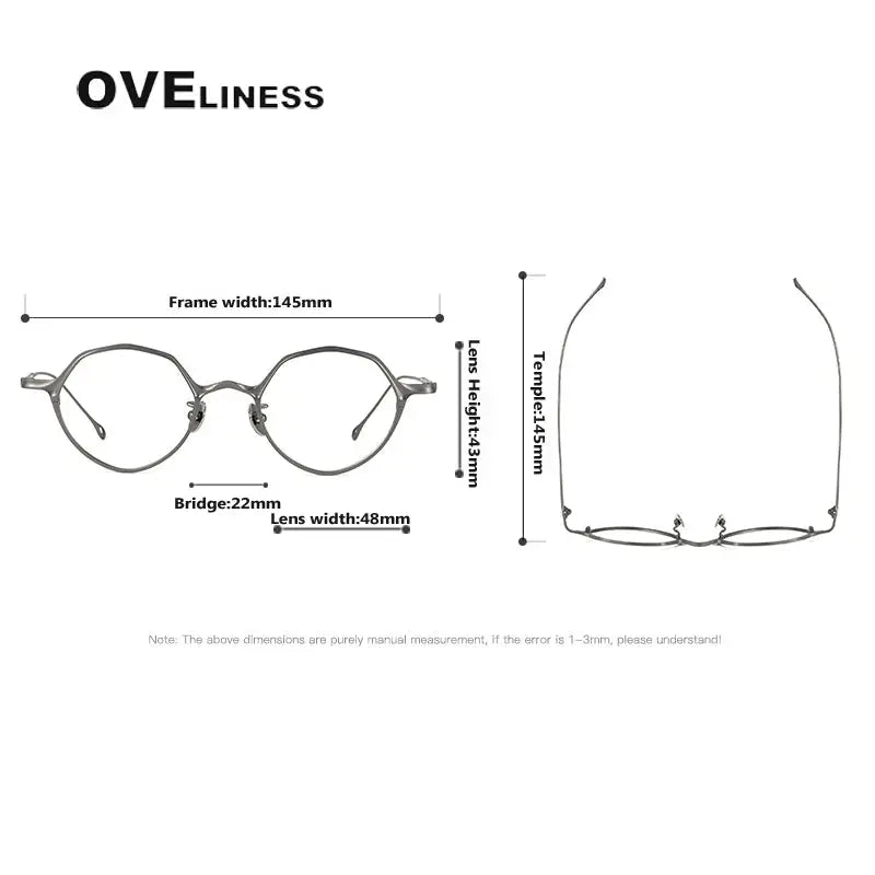 Unisex Irregular Full Rim Titanium Prescription Glasses 81019 — view 2 | Rx Spectacle