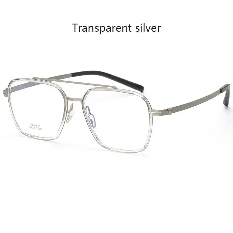 Unisex Square Full Rim Titanium Double Bridge Prescription Glasses 949808 — view 4 | Rx Spectacle
