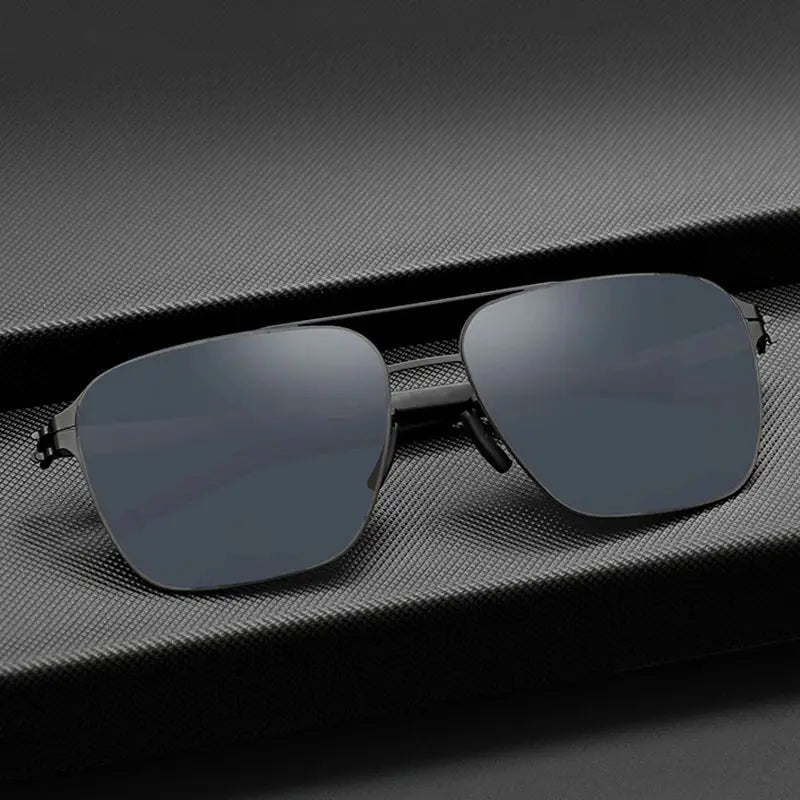 Men's Square Full Rim Stainless Steel Prescription Glasses 491759 — view 2 | Rx Spectacle