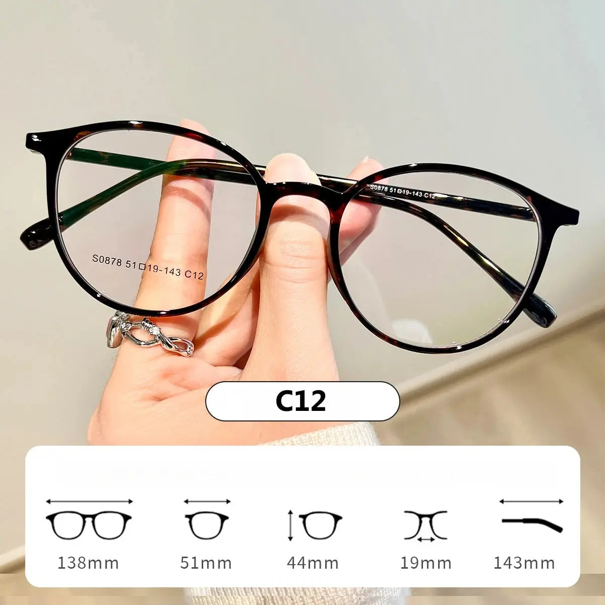 Women's Oval Full Rim Acetate Prescription Glasses 660878 — view 8 | Rx Spectacle