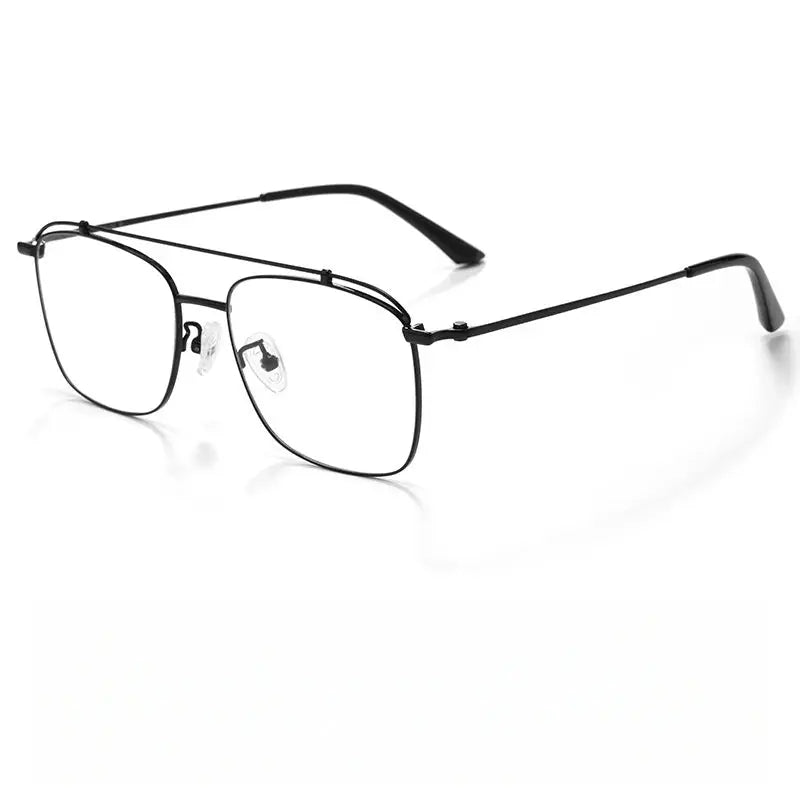 Women's Square Full Rim Titanium Double Bridge Prescription Glasses 76007 — view 4 | Rx Spectacle
