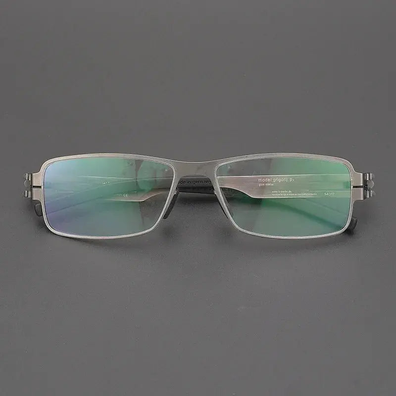 Unisex Square Full Rim Stainless Steel Screwless Prescription Glasses 4294 — view 1 | Rx Spectacle