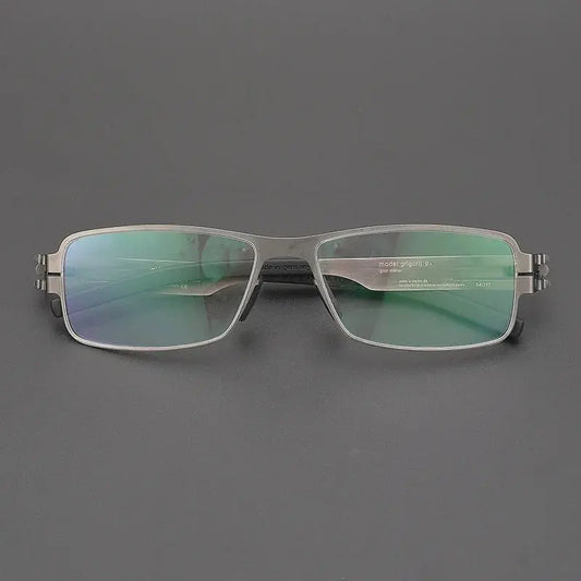 Unisex Square Full Rim Stainless Steel Screwless Prescription Glasses 4294 — view 1 | Rx Spectacle