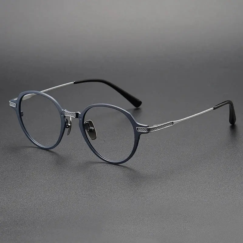 Unisex Oval Full Rim Titanium Prescription Glasses 55426 — view 5 | Rx Spectacle