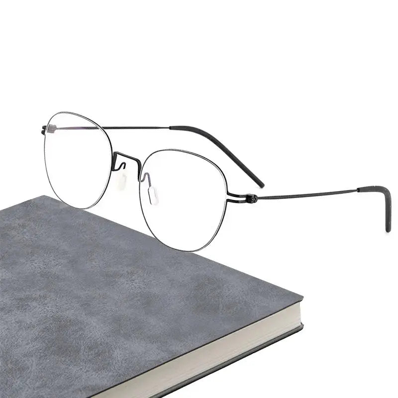 Women's Oval Full Rim Titanium Screwless Prescription Glasses 199892 — view 1 | Rx Spectacle