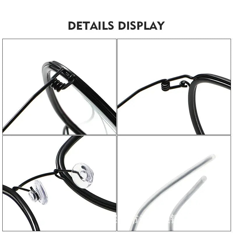 Women's Oval Full Rim Titanium Screwless Prescription Glasses 6611 — view 6 | Rx Spectacle