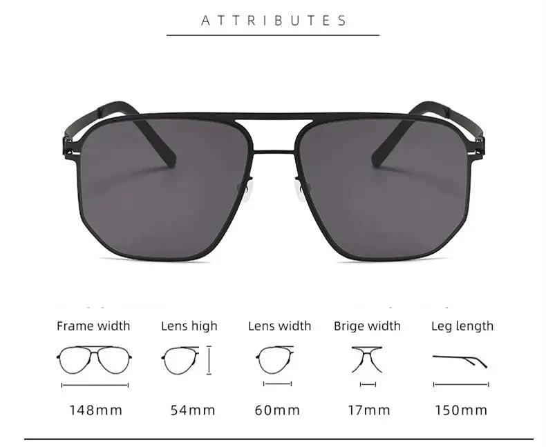 Men's Square Full Rim Stainless Steel Prescription Glasses 396148 — view 2 | Rx Spectacle