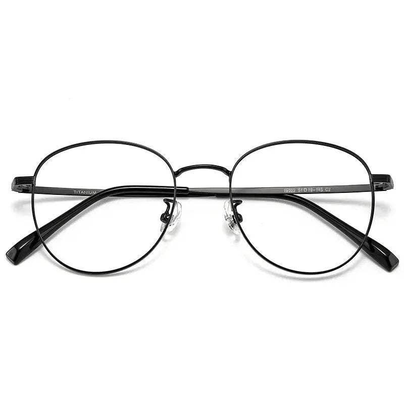 Unisex Oval Full Rim Titanium Prescription Glasses Y8901 — view 6 | Rx Spectacle