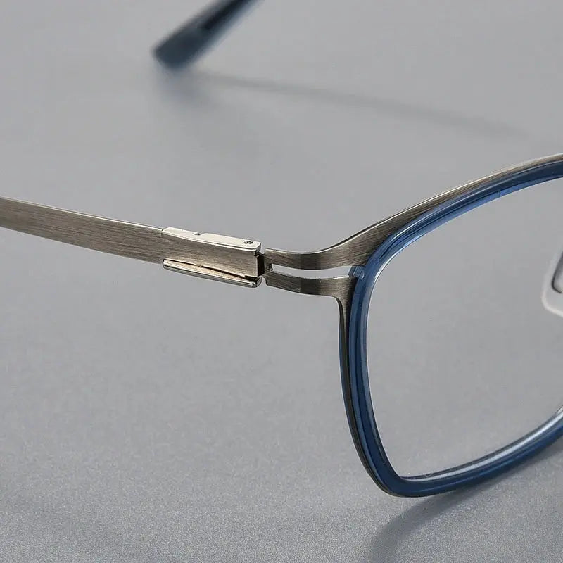 Unisex Square Full Rim Titanium Prescription Glasses Y7910 — view 5 | Rx Spectacle