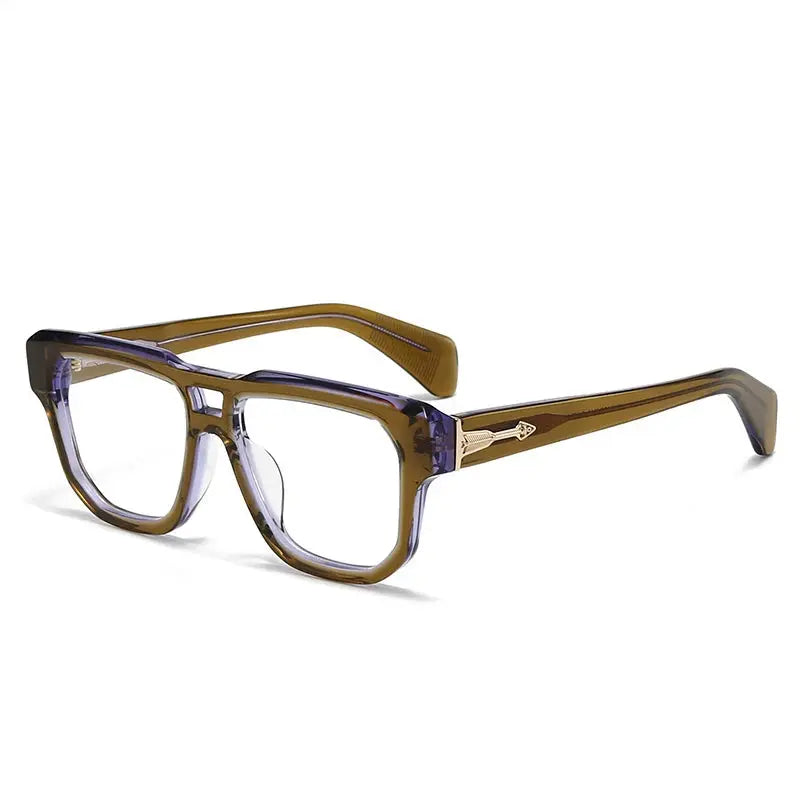 Unisex Browline Full Rim Acetate Double Bridge Prescription Glasses 44304 — view 4 | Rx Spectacle