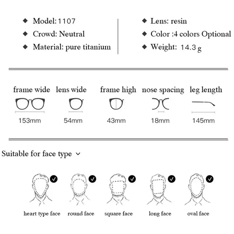 Unisex Square Full Rim Titanium Oversized Prescription Glasses 941107 — view 2 | Rx Spectacle