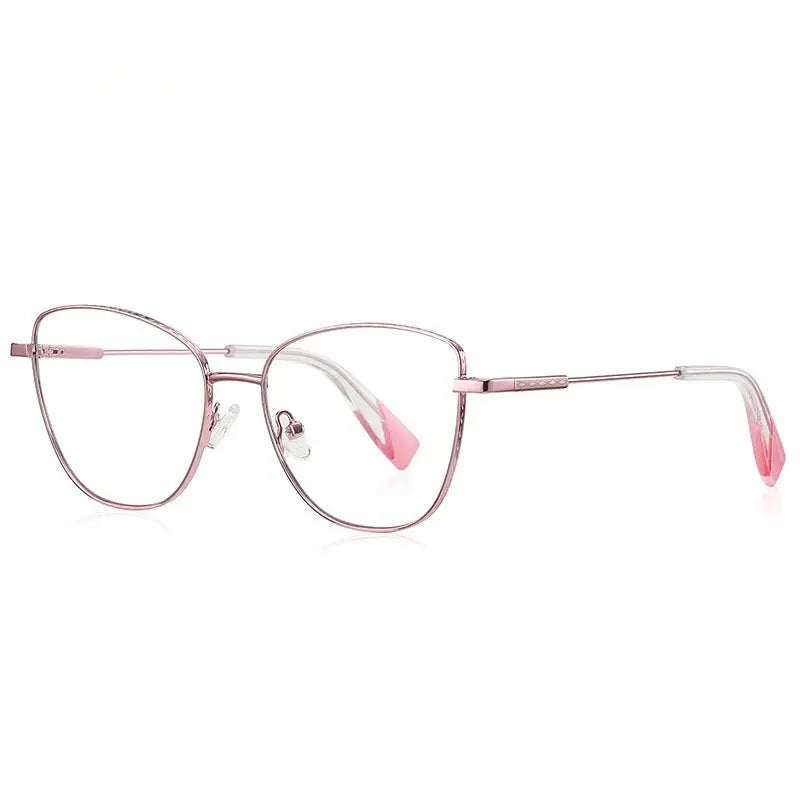 Women's Cat Eye Full Rim Alloy Prescription Glasses Y3032 — view 7 | Rx Spectacle