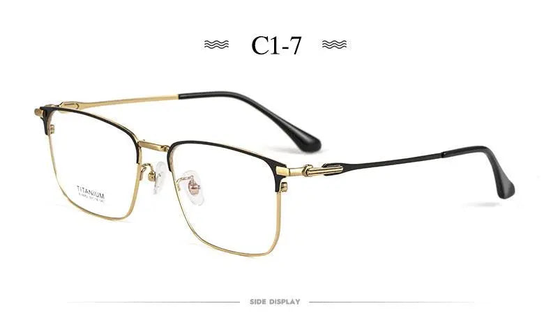 Men's Square Semi-Rimless Titanium Prescription Glasses Bv9002 — view 12 | Rx Spectacle