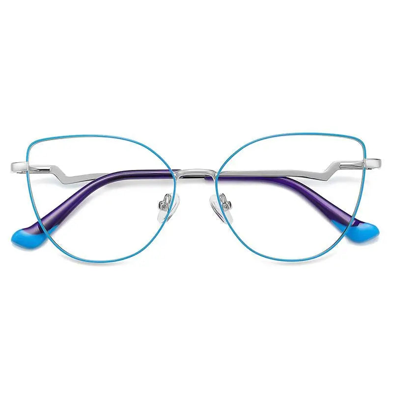 Women's Cat Eye Full Rim Alloy Prescription Glasses 3043 — view 5 | Rx Spectacle