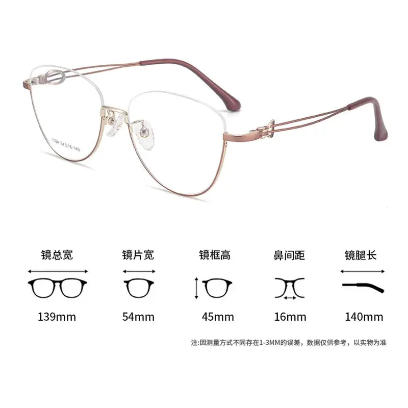 Women's Square Semi-Rimless Alloy Prescription Glasses 661184 — view 2 | Rx Spectacle
