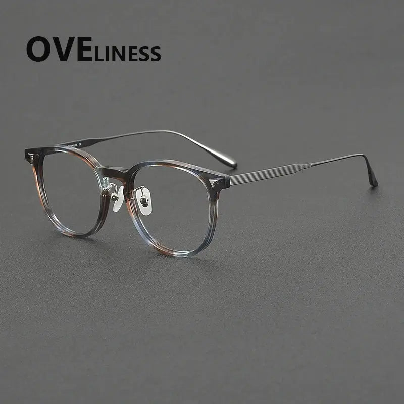 Unisex Round Full Rim Titanium Prescription Glasses 39555 — view 3 | Rx Spectacle