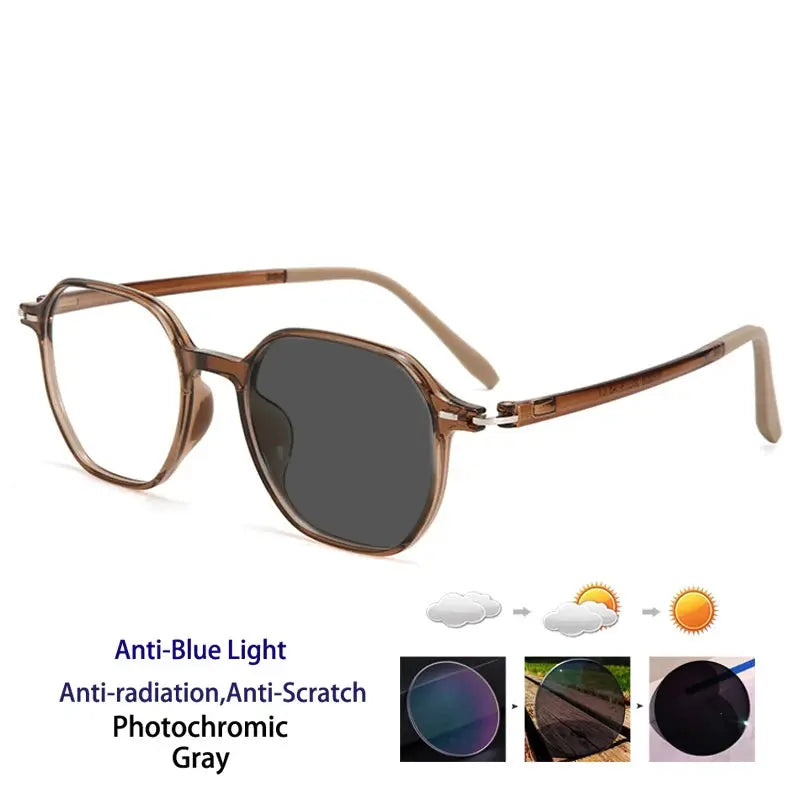 Unisex Polygon Full Rim TR90 Prescription Glasses 256856 — view 12 | Rx Spectacle