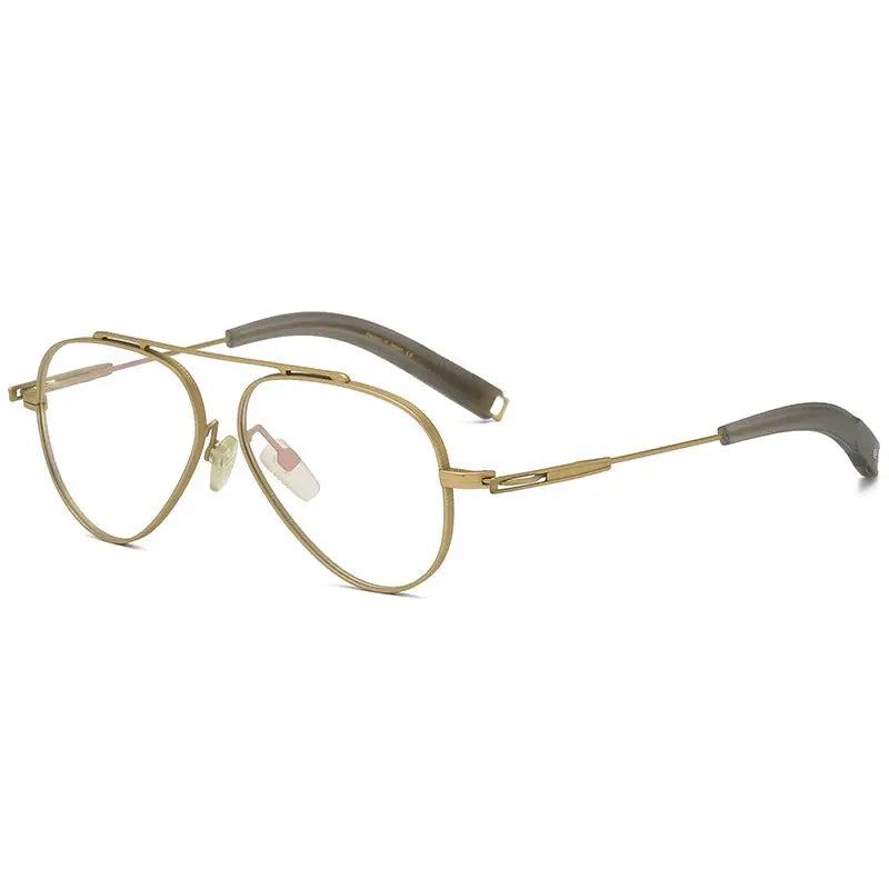 Men's Oval Full Rim Titanium Oversized Prescription Glasses 41102 — view 8 | Rx Spectacle