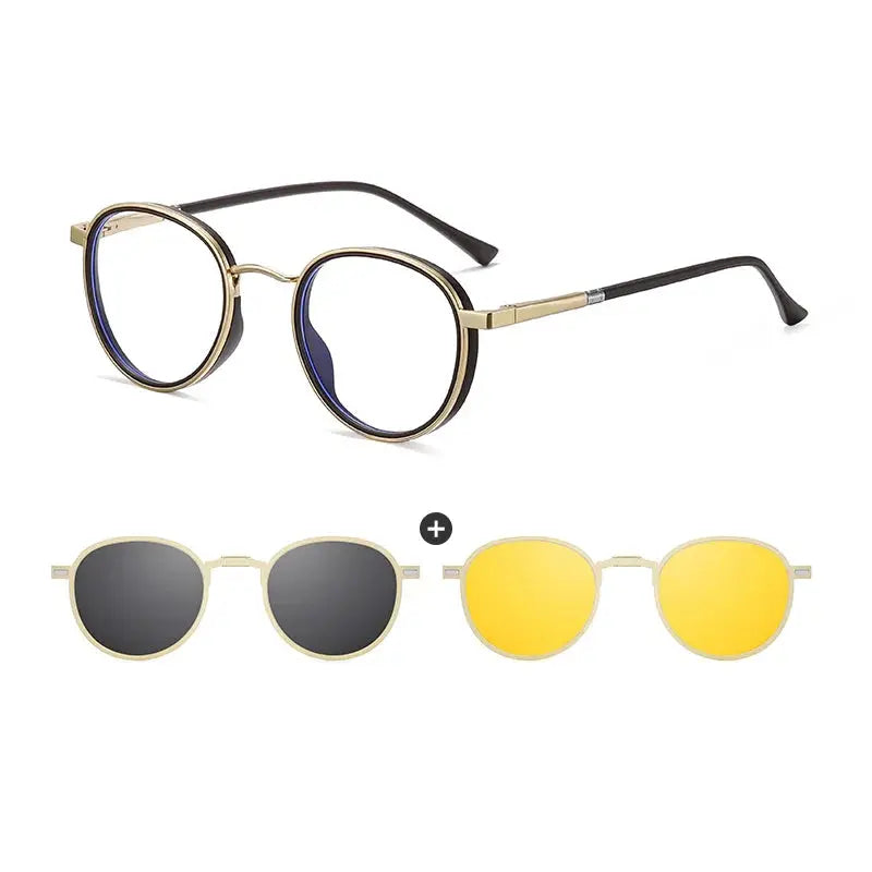 Unisex Oval Full Rim Alloy Clip-On Prescription Glasses 770671 — view 4 | Rx Spectacle