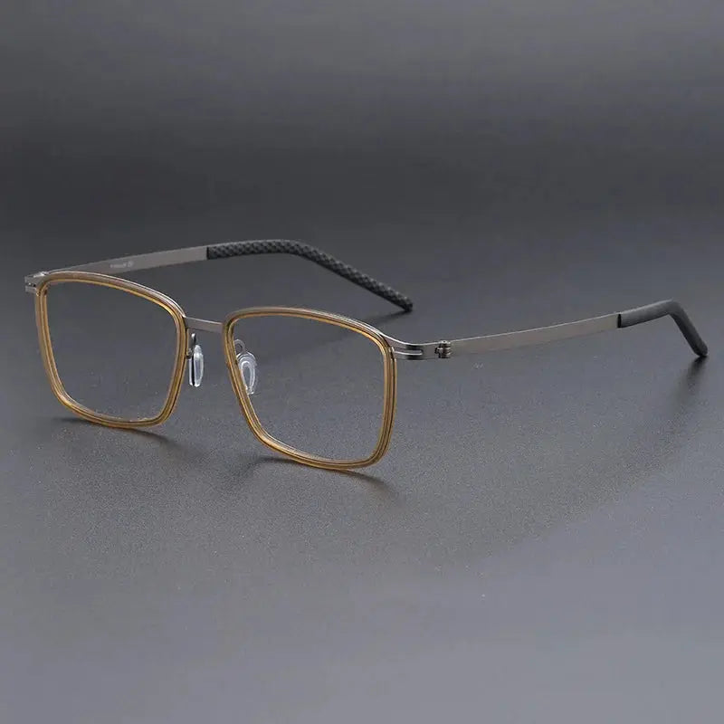 Men's Square Full Rim Titanium Oversized Prescription Glasses 698009 — view 4 | Rx Spectacle