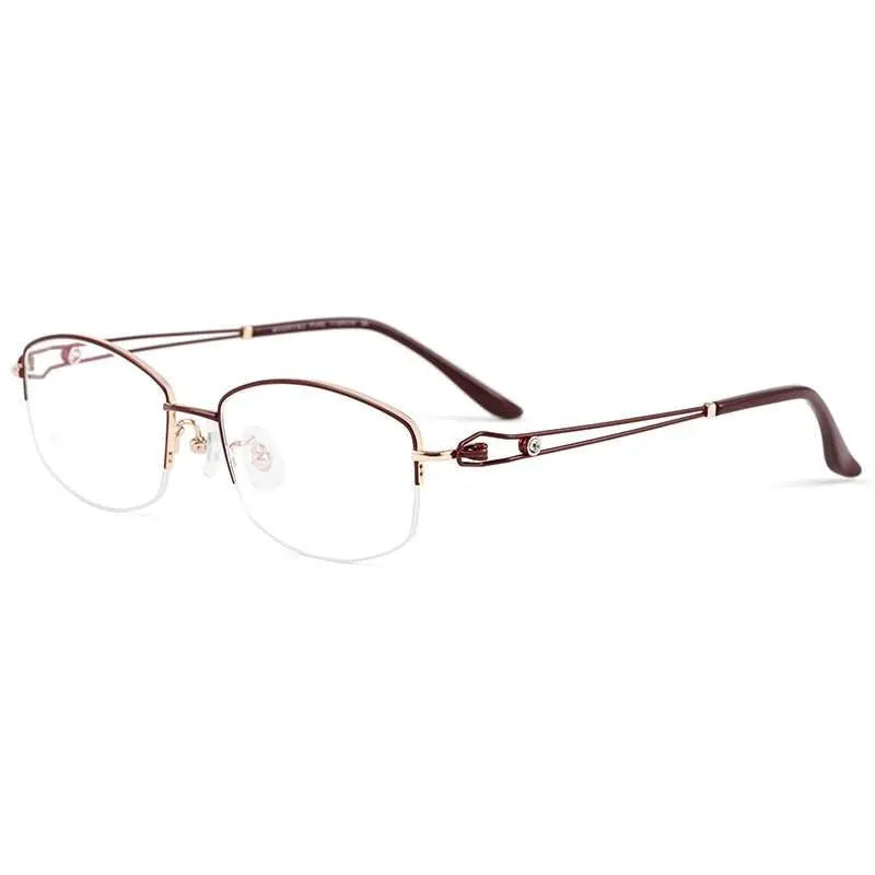 Women's Square Semi-Rimless Titanium Prescription Glasses Bv6003 — view 3 | Rx Spectacle
