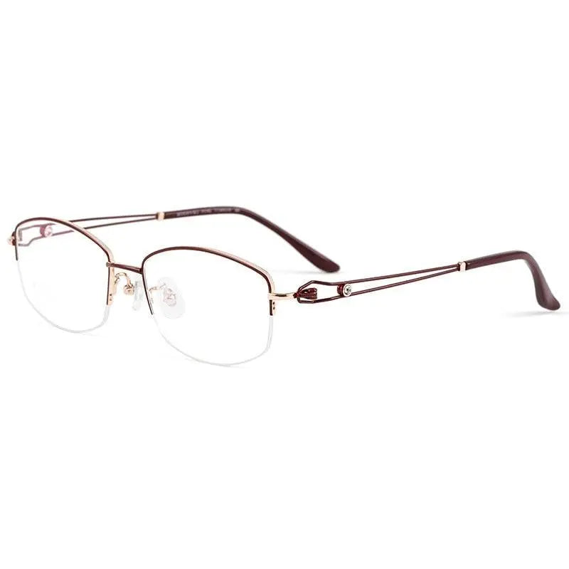 Women's Square Semi-Rimless Titanium Prescription Glasses Bv6003 — view 3 | Rx Spectacle