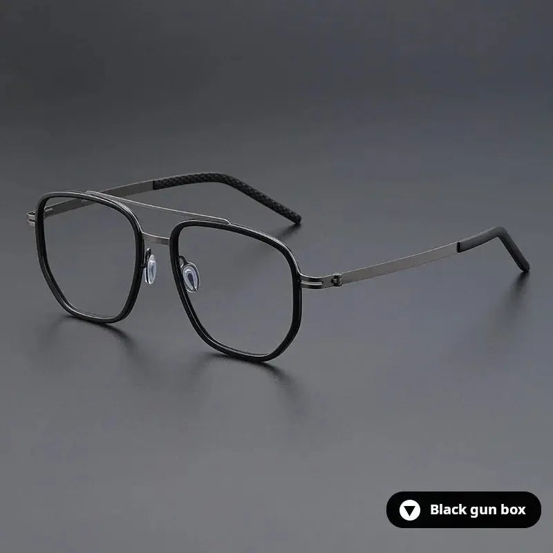 Unisex Oval Full Rim Titanium Double Bridge Prescription Glasses 698012 — view 5 | Rx Spectacle