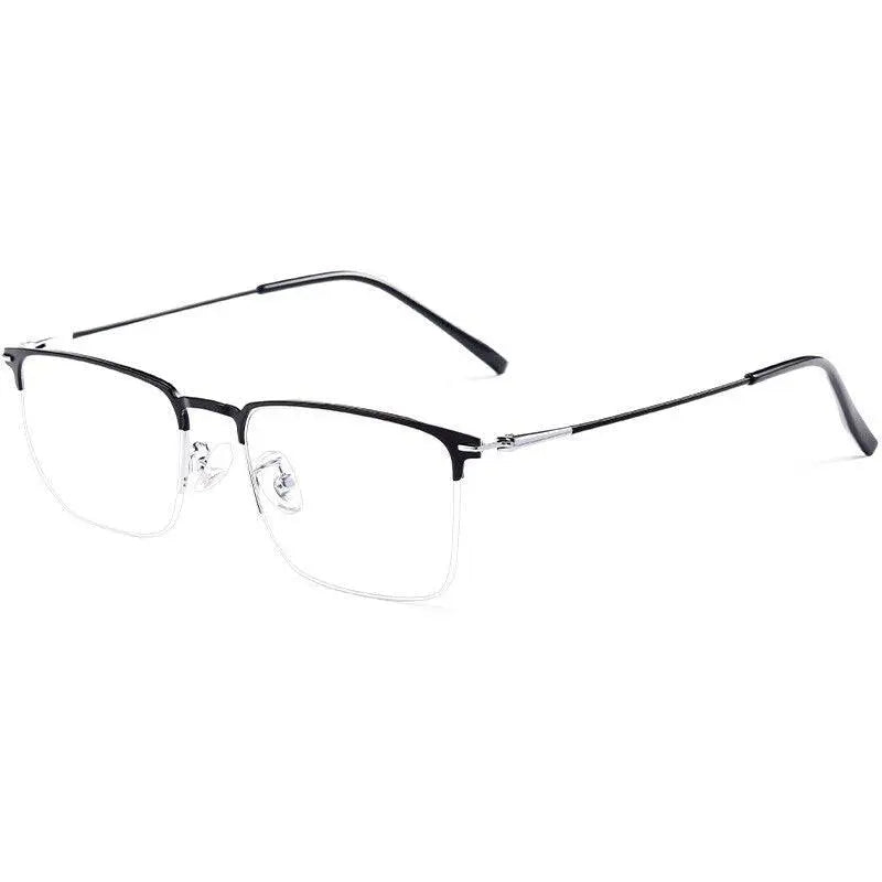 Men's Square Semi-Rimless Alloy Prescription Glasses 0608 — view 10 | Rx Spectacle