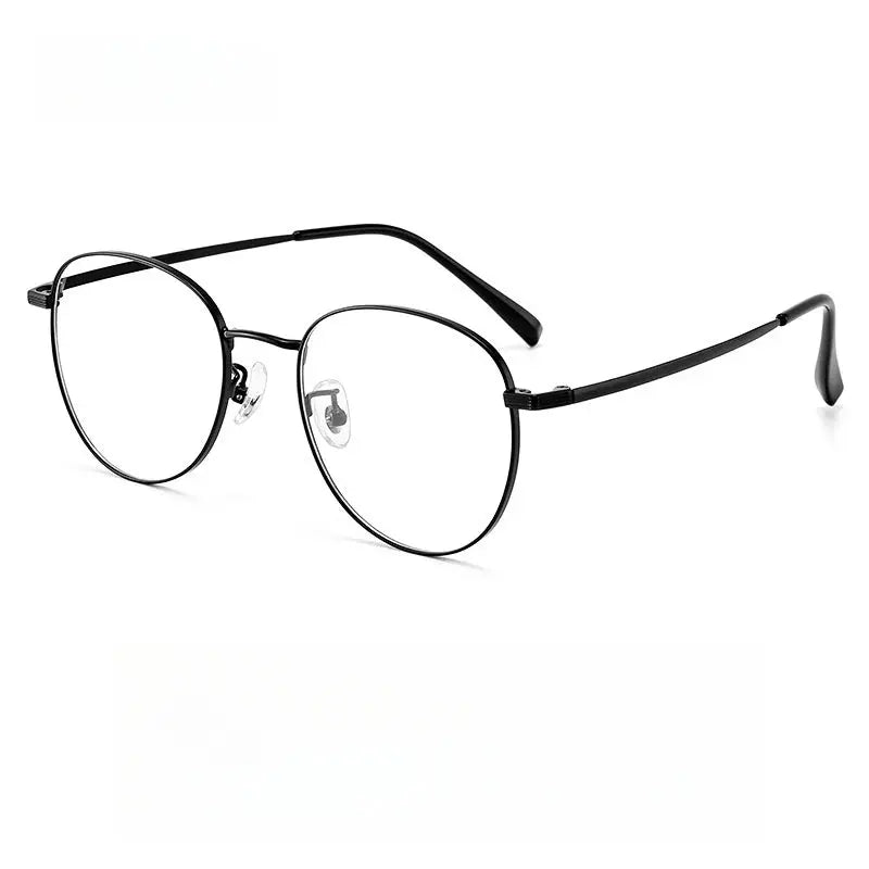 Unisex Oval Full Rim Titanium Prescription Glasses Y8901 — view 8 | Rx Spectacle