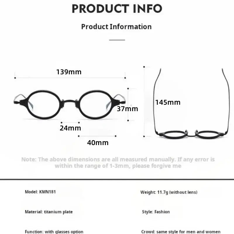 Women's Round Full Rim Titanium Prescription Glasses 722181 — view 2 | Rx Spectacle