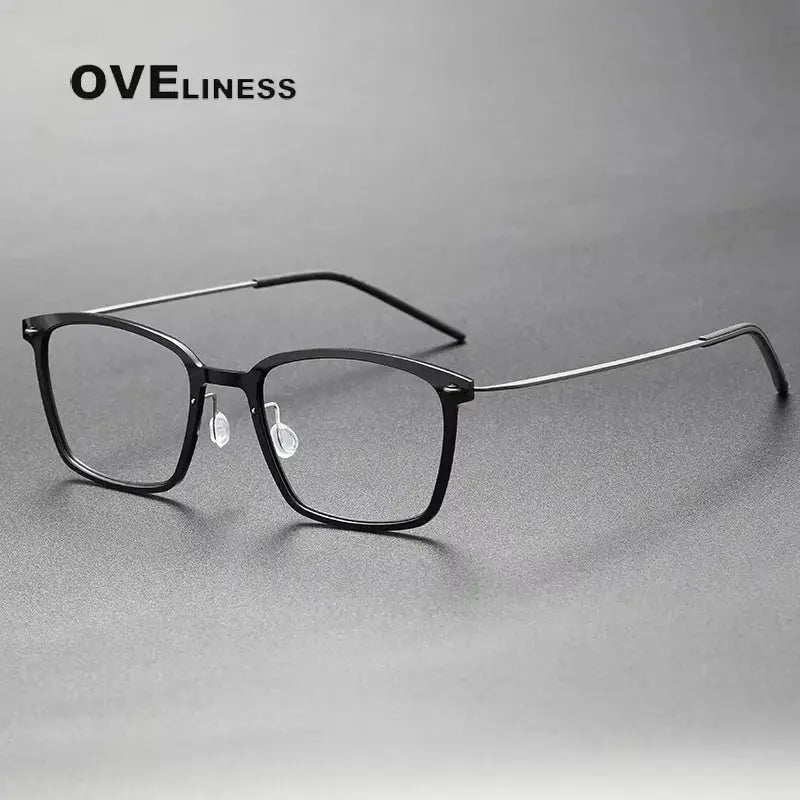 Unisex Square Full Rim Titanium Prescription Glasses 6536 — view 8 | Rx Spectacle